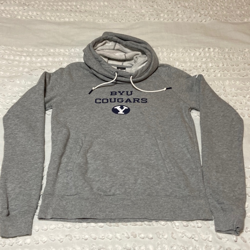 Gray Nike Hoodie BYU (Bringham Young University) Cougars Size Small